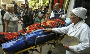 Transporting the wounded soldier