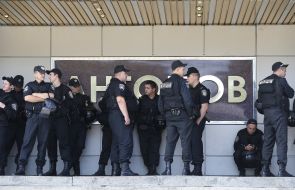 Law enforcement officers near the "Antonov"