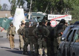 Outpost at the entrance to Mariupol