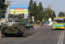 Outpost at the entrance to Mariupol