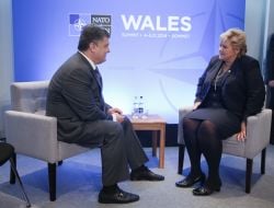 Petr Poroshenko and Erna Solberg