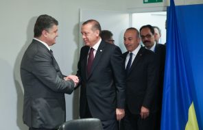 Petr Poroshenko and Recep Tayyip Erdogan