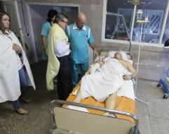 Sergey Taruta with his daughter Tatyana and Aleksandr Makarovtsev