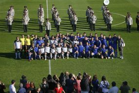 Players of the Armed Forces of Ukraine team and FC "Maestro"