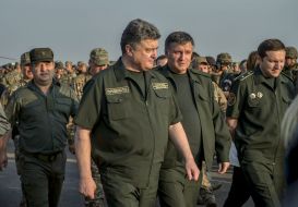 Stepan Poltorak, Petr Poroshenko and Arsen Avakov 
