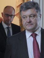 Arseniy Yatsenyuk and Petr Poroshenko