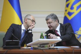 Arseniy Yatsenyuk and Petr Poroshenko