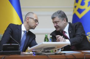 Arseniy Yatsenyuk and Petr Poroshenko