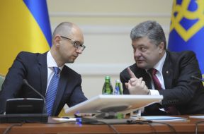 Arseniy Yatsenyuk and Petr Poroshenko