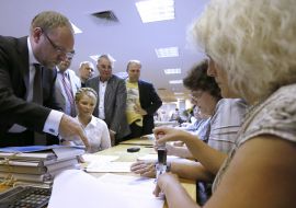 Yulia Tymoshenko and Sergey Vlasenko