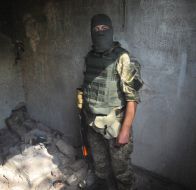 The servicemen of the 95th separate airmobile brigade during exercises