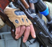 The servicemen of the 95th separate airmobile brigade during exercises