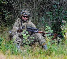The servicemen of the 95th separate airmobile brigade during exercises