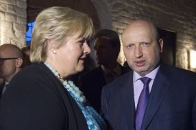 Aleksandr Turchinov and Erna Solberg