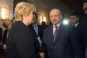 Aleksandr Turchinov and Erna Solberg