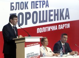 Yuriy Lutsenko, Oksana Prodan and Vitaliy Klichko