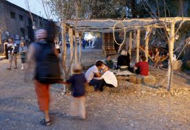 Young couple at the festival "GogolFest 2014"