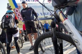 Vitaly Klitschko took part in the flash mob "Ride your bike to work"