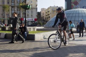 Vitaly Klitschko took part in the flash mob "Ride your bike to work"