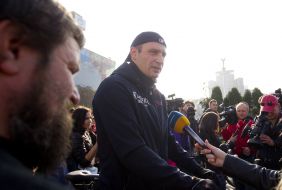 Vitaly Klitschko took part in the flash mob "Ride your bike to work"