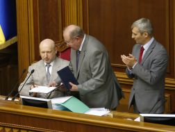 Aleksandr Turchinov, Valentin Zaychuk and Ruslan Koshulynskyy