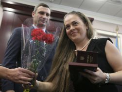 Vitaliy Klichko and Yelena Masorina