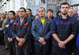 Workers of Zhytomyr armored plant