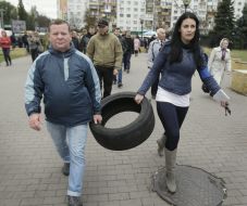 Participants of protest action