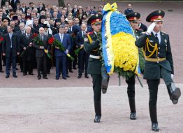 Laying flowers ceremony