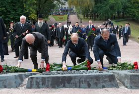 Laying flowers ceremony