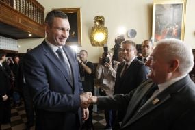 Vitaliy Klichko and Lech Walesa