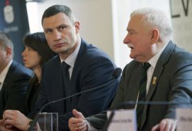 Vitaliy Klichko and Lech Walesa