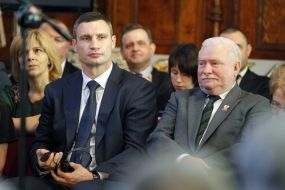 Vitaliy Klichko and Lech Walesa