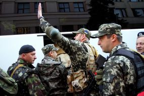 Soldiers of Zakarpattya law enforcement detachment