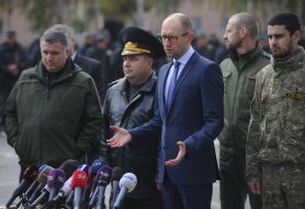 Andrey Teteruk, Arsen Avakov, Arseniy Yatsenyuk and Stepan Poltorak