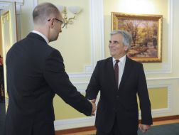 Werner Faymann and Arseniy Yatsenyuk