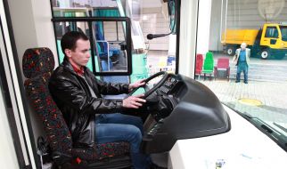 The driver of a trolley bus