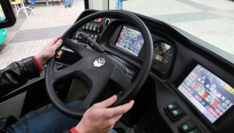 The driver of a trolley bus