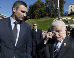 Vitaliy Klichko and Lech Walesa
