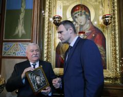Vitaliy Klichko and Lech Walesa