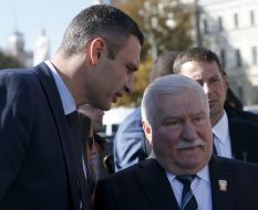 Vitaliy Klichko and Lech Walesa