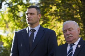 Vitaliy Klichko and Lech Walesa