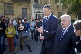 Vitaliy Klichko and Lech Walesa