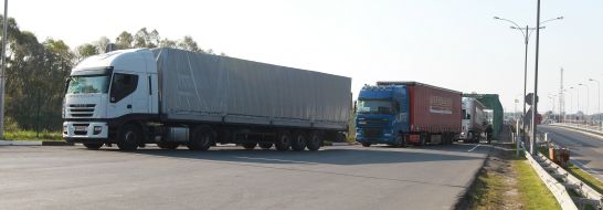 Trucks with humanitarian aid