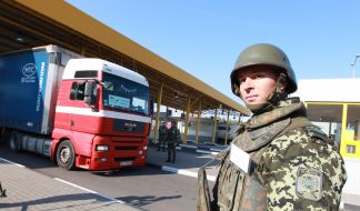 Trucks with humanitarian aid