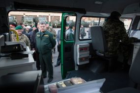 Петр Порошенко во время проверки готовности пограничных подразделений