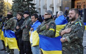 Evromaydan activists during a rally