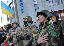 Evromaydan activists during a rally