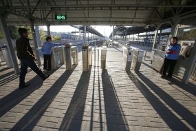 Turnstiles at the station Darnica