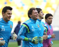 Open training of national football team